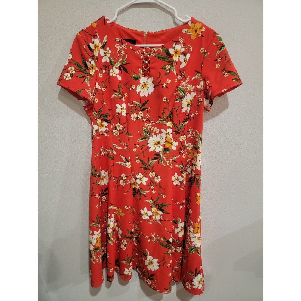ALYX Multicolor, Floral, Sleeveless, Sheath Dress Size 12 Metal Keyhole Neck